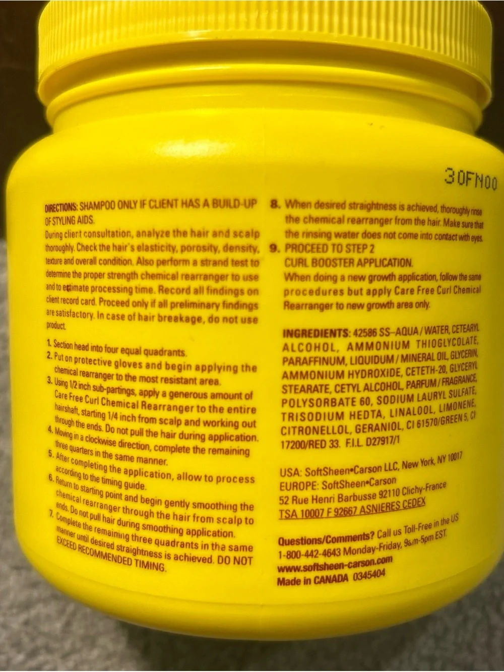 Softsheen Carson Care Free Curl Cold Wave Chemical Rearranger REGULAR Strength